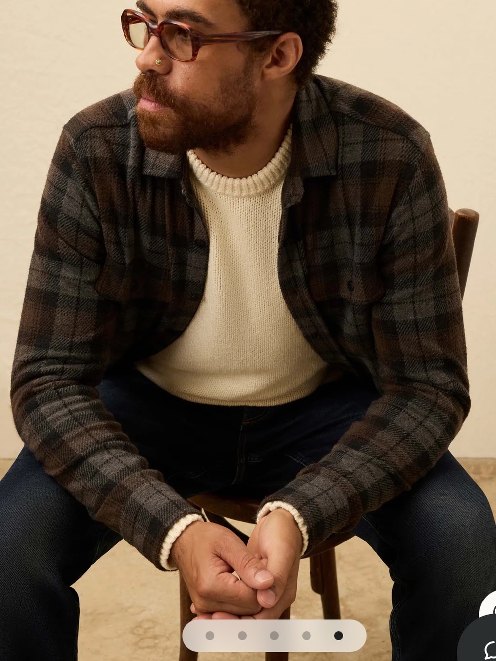FAHERTY Legend Sweater Shirt Grey Woods Plaid, NWT